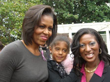 Michelle Obama with Noelle and Maimah Karmo