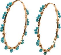 Large 14kt Gold Fill Endless Hoops with Sleeping Beauty Turquoise