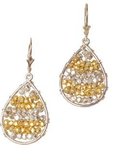 Teardrop Earrings in SS/GF Mesh