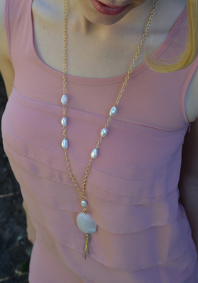 White Agate Pendant Necklace